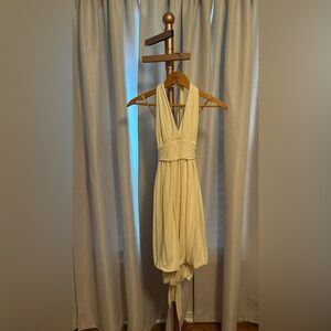 BCBGMaxAzria Cream Backless Dress